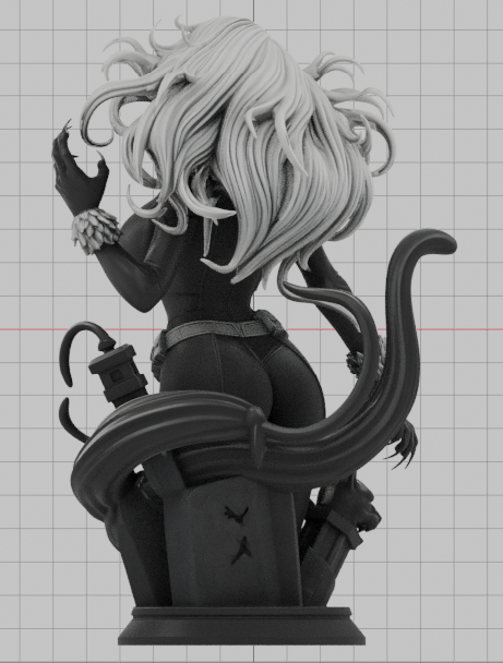Black Cat Bust (75mm to 500mm) - Unassembled/Unpainted/3D Print