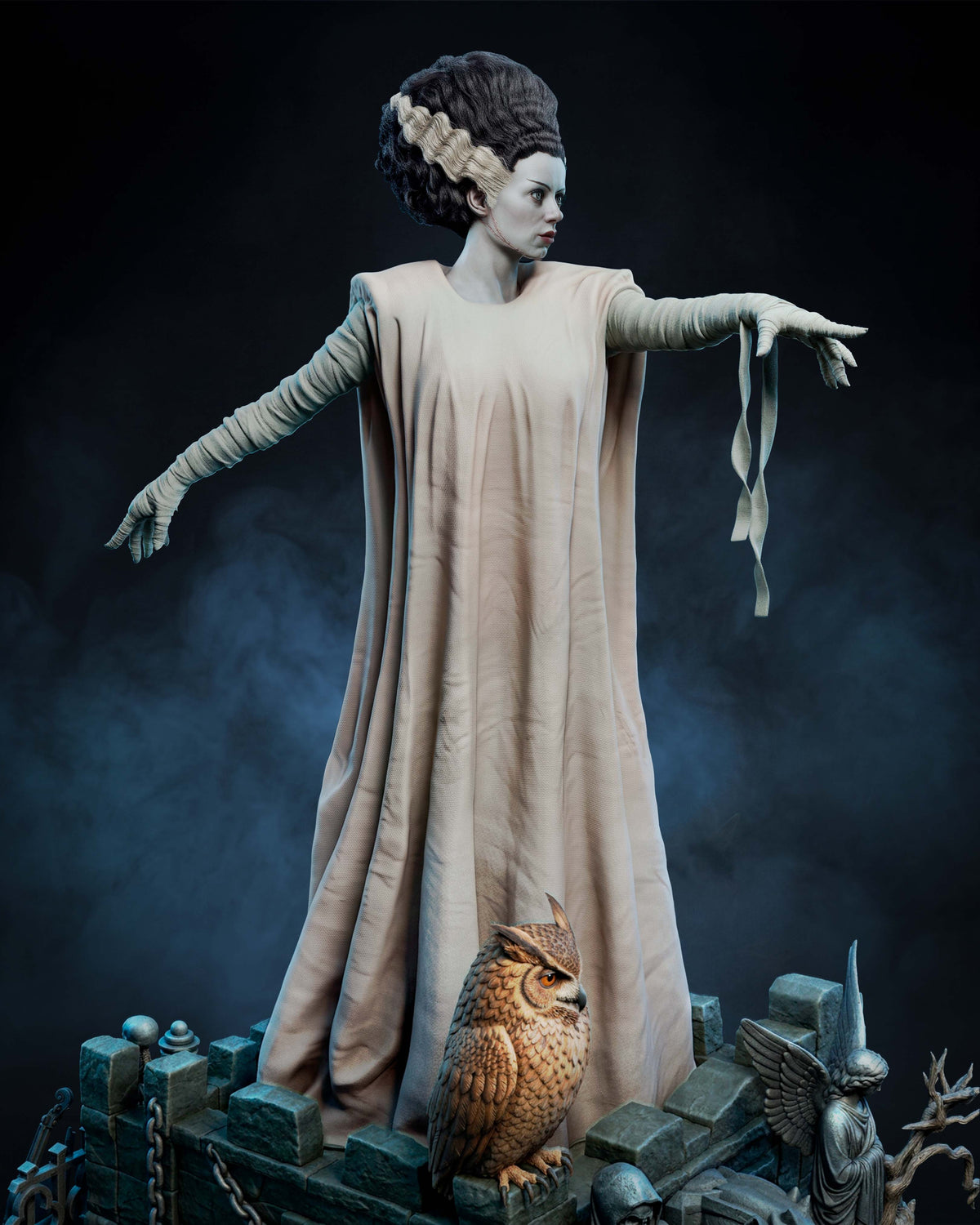Bride of Frankenstein Sculpture (75mm to 500mm) - Unassembled/Unpainted/3D Print