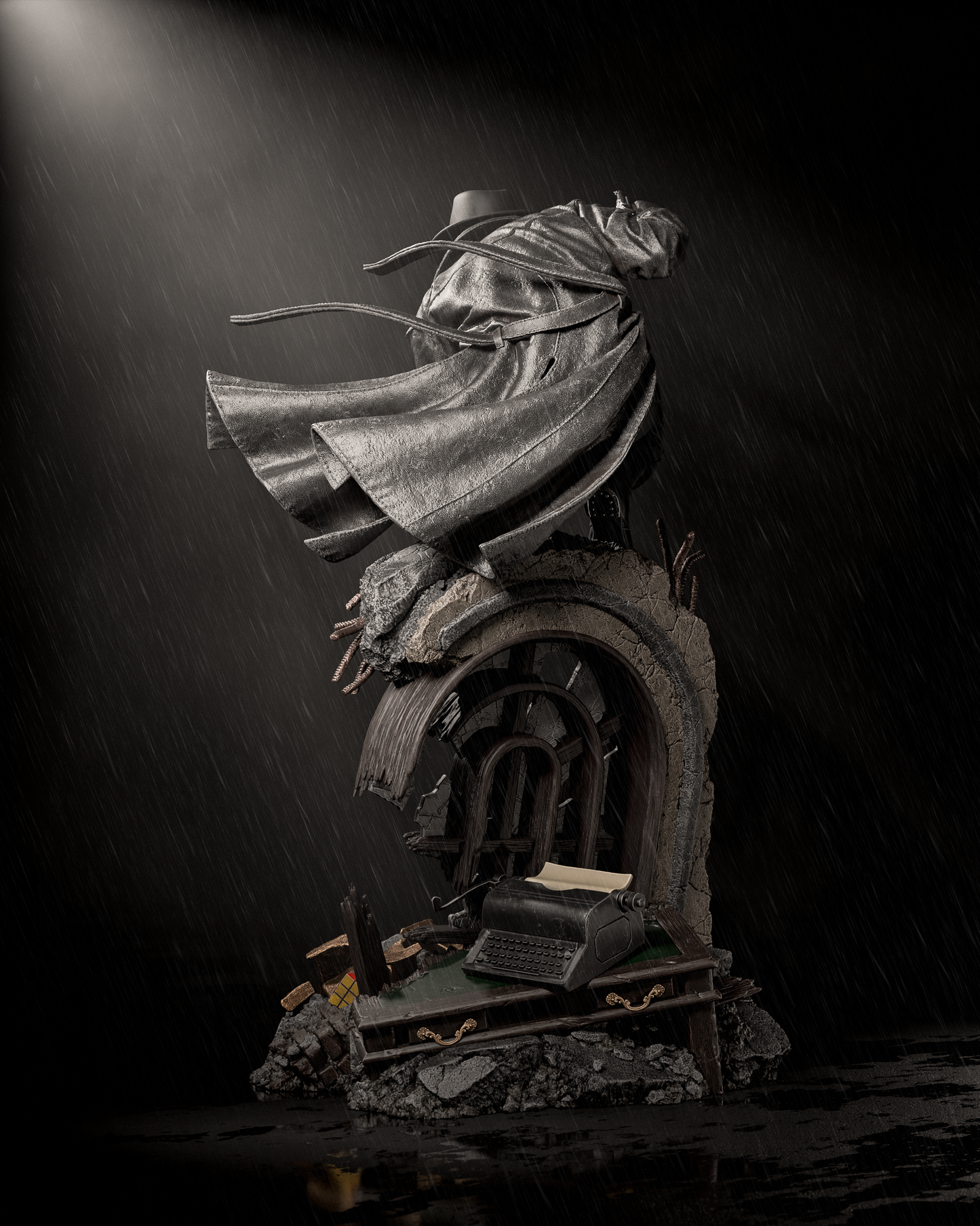 Spider Noir Sculpture (75mm to 500mm) - Unassembled/Unpainted/3D Print