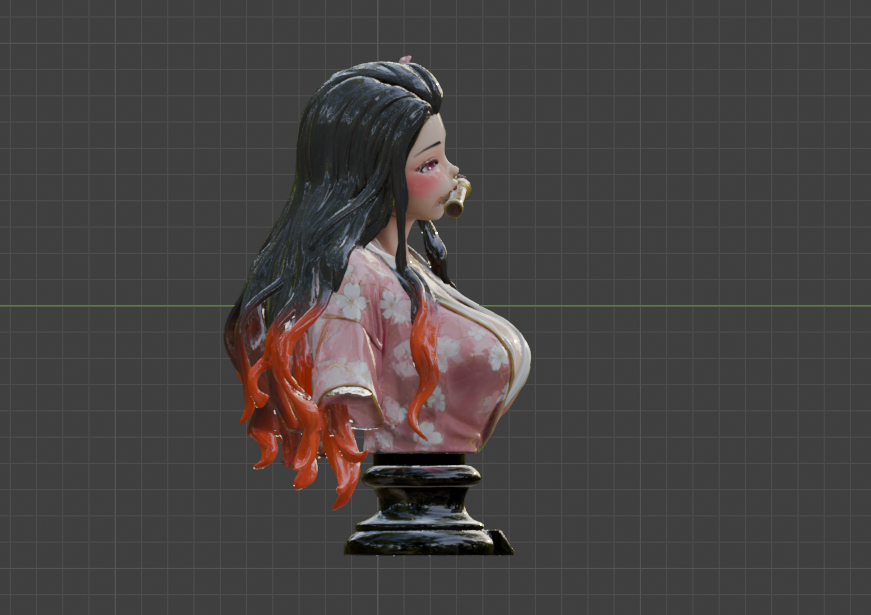 Buste de Nezuko Kamado (75 mm à 500 mm) - Non assemblé/Non peint/Impression 3D