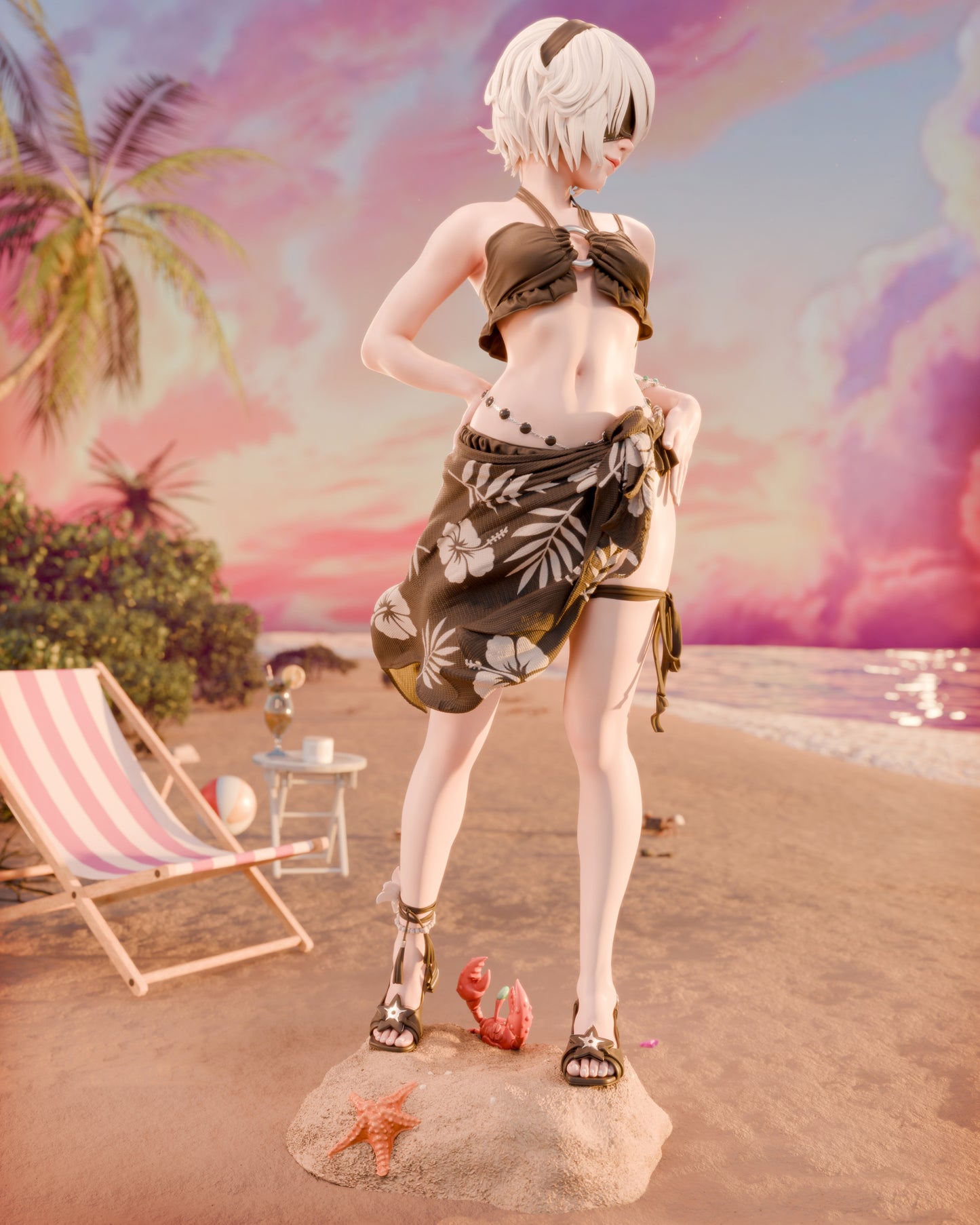 Swimsuit 2B Sculpture (75mm to 500mm) - Unassembled/Unpainted/3D Print