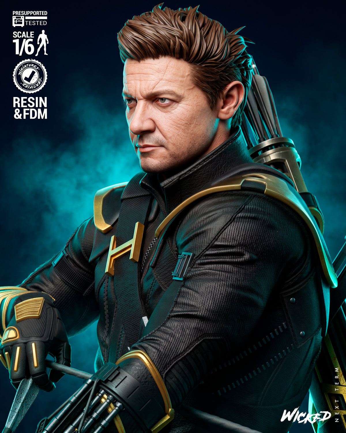 Clint Barton as Ronin Sculpture (75mm to 500mm) - Unassembled/Unpainted/3D Print