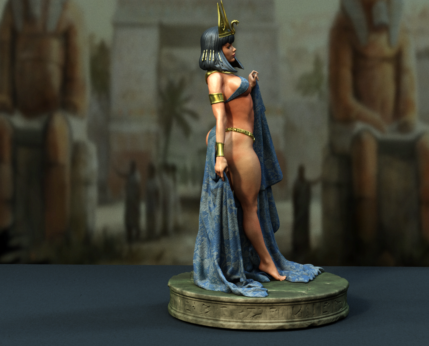 Cleopatra SFW/NSFW Sculpture (75mm to 500mm) - Unassembled/Unpainted/3D Print