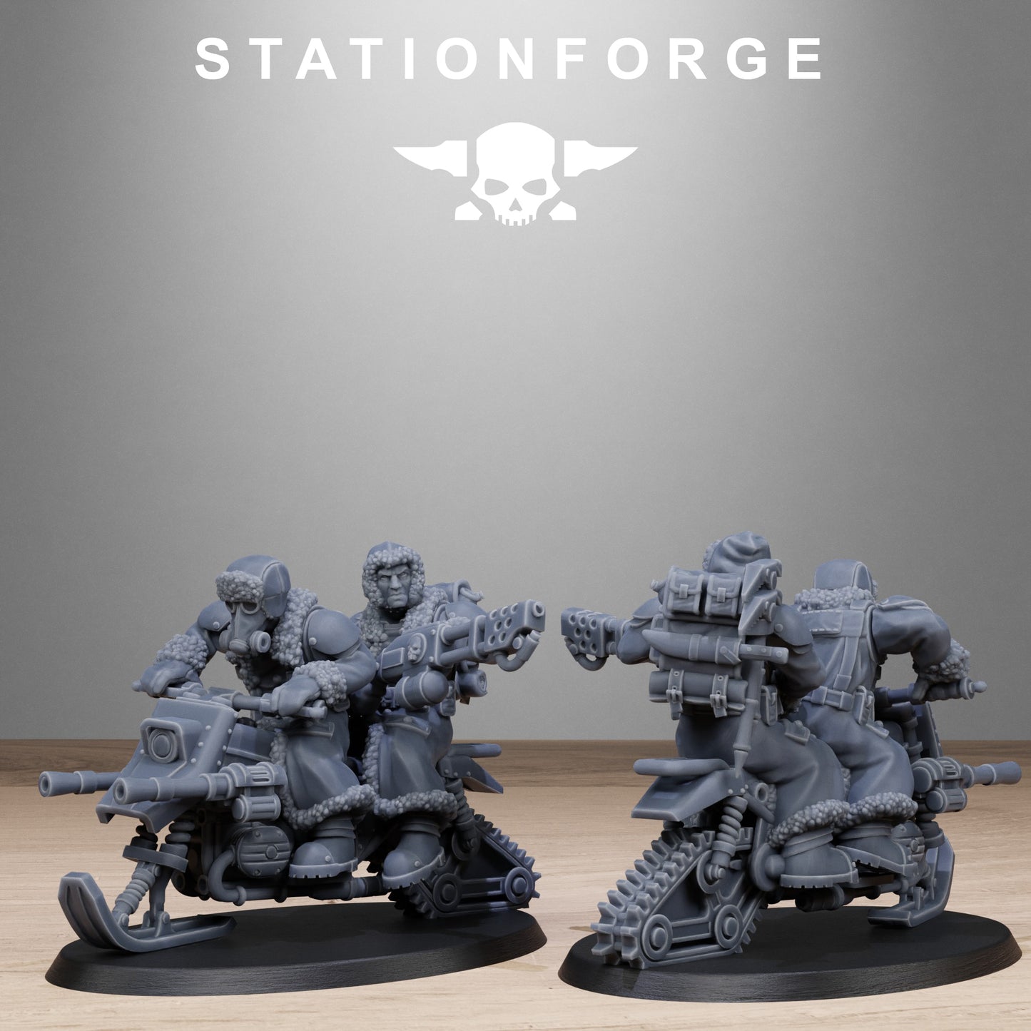 GrimGuard FrostWatch Snowbikers (x10) - by Station Forge - TTRPG - Wargaming - Grimdark