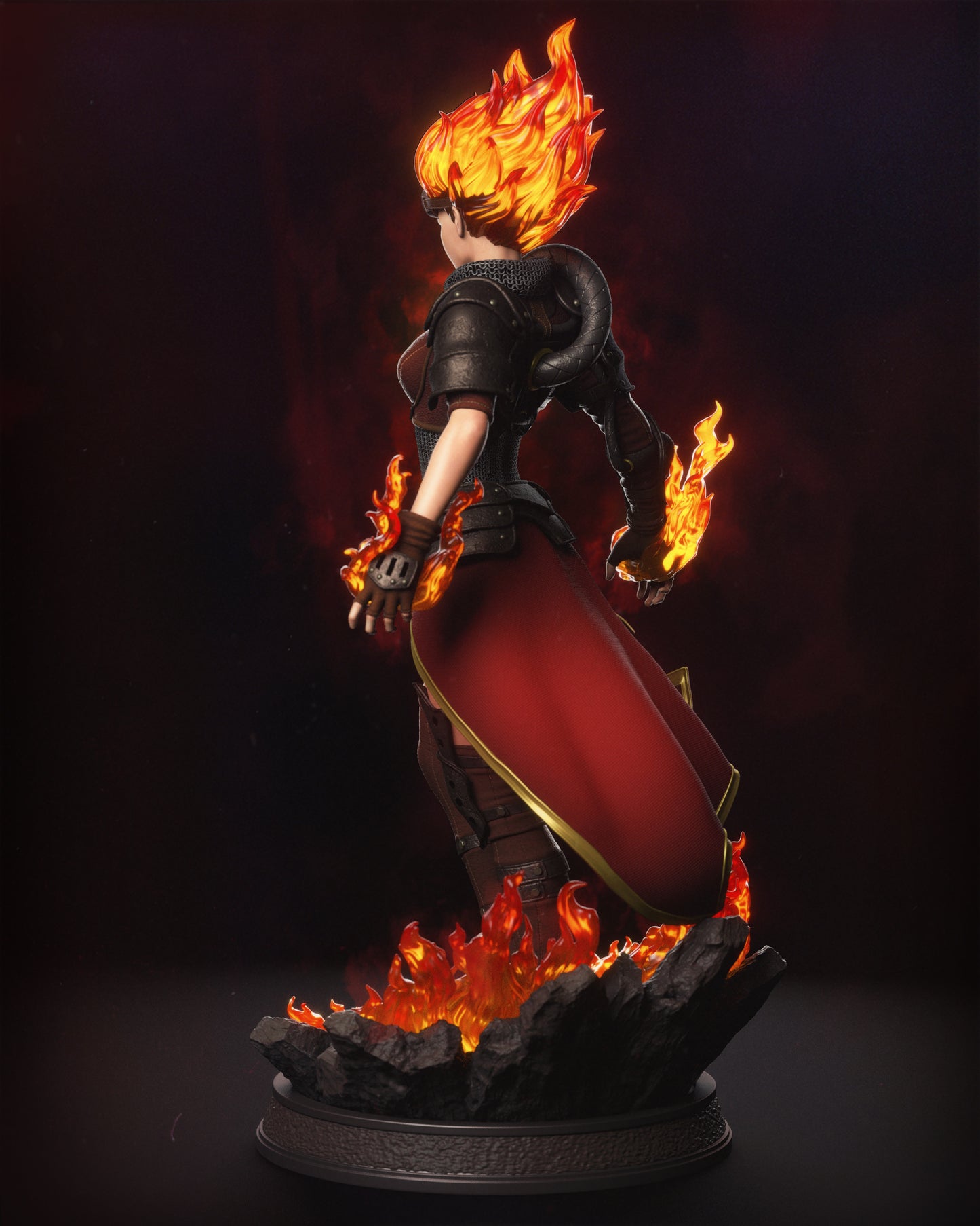 Chandra The Pyromancer Sculpture (75mm to 500mm) - Unassembled/Unpainted/3D Print