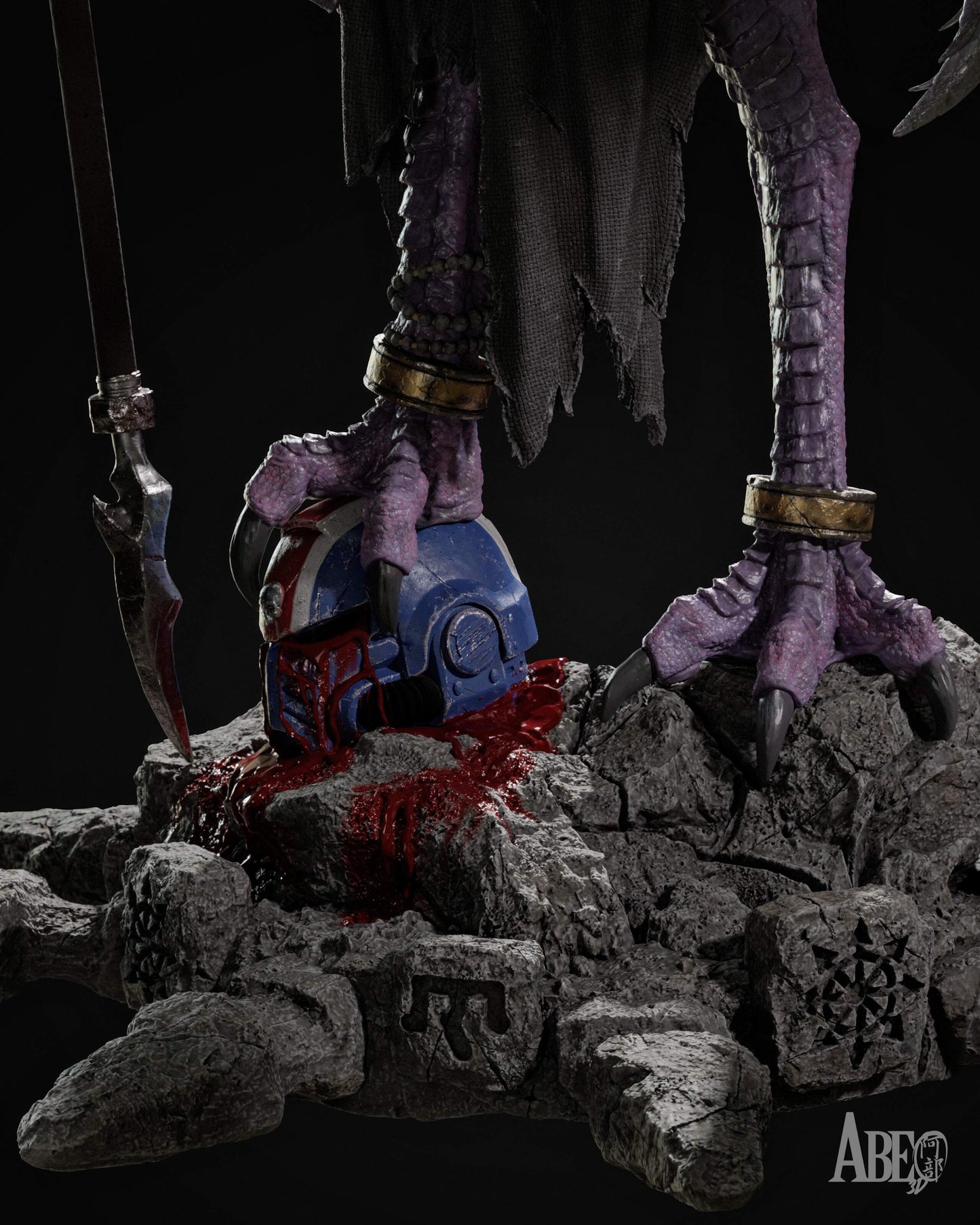 The Ninefold Sorcerer Sculpture (75mm to 500mm) - Unassembled/Unpainted/3D Print