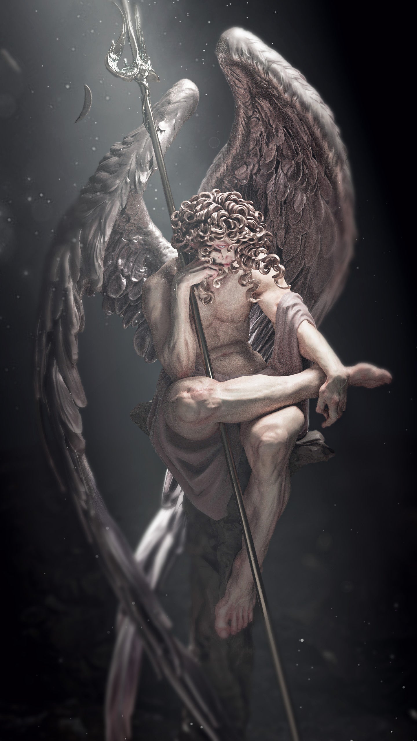 Angel Before the Fall Sculpture (75mm to 500mm) - Unassembled/Unpainted/3D Print