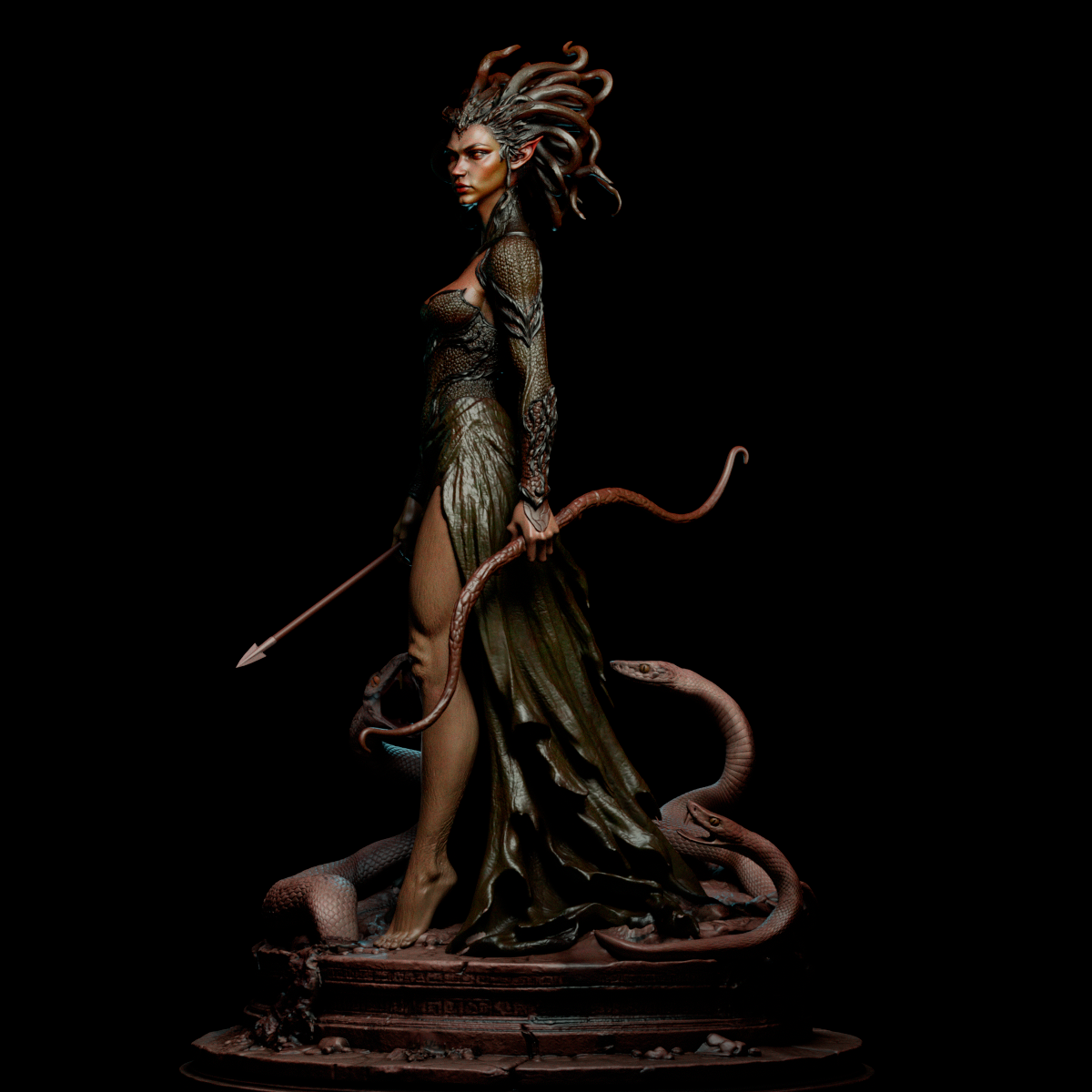 Medusa Sculpture (75mm to 500mm) - Unassembled/Unpainted/3D Print
