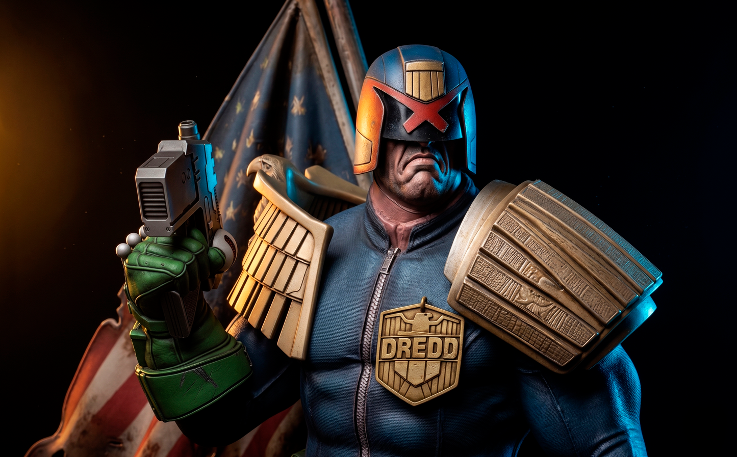 JUDGE DREDD Sculpture (75mm - 500mm) Unassembled - Unpainted - 3D Print