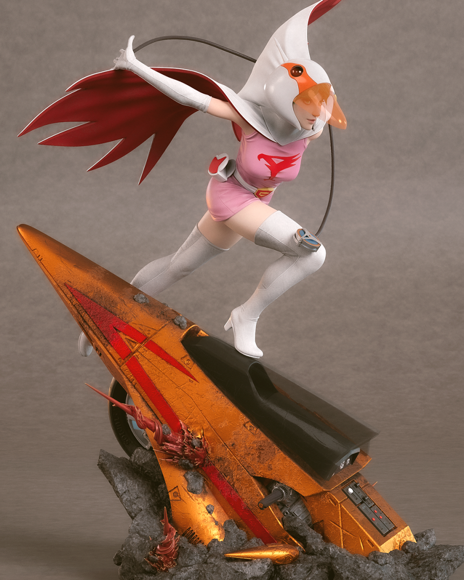 Jun the Swan Sculpture (75mm to 500mm) - Unassembled/Unpainted/3D Print