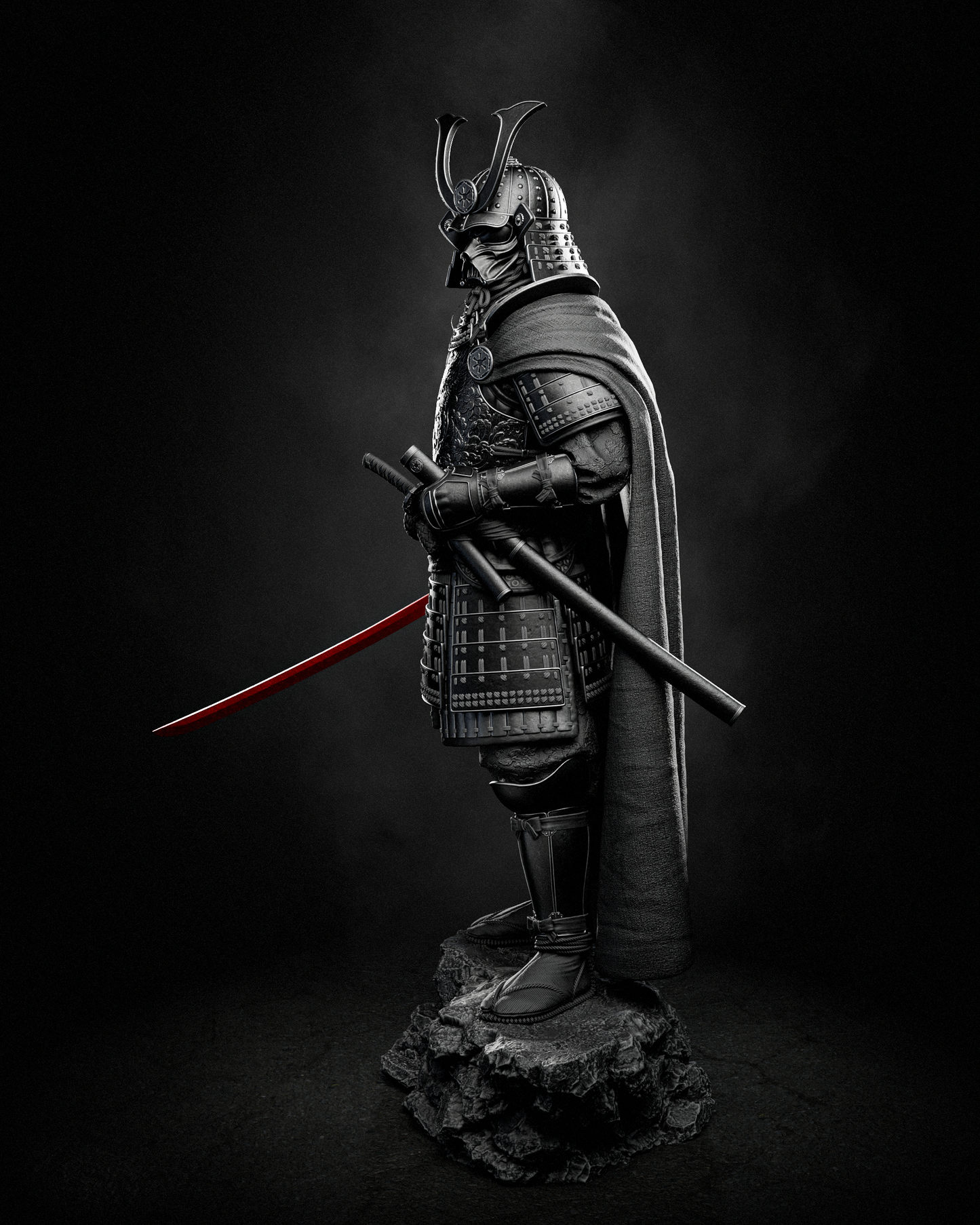 Darth Vader Samurai Sculpture (75mm to 500mm) - Unassembled/Unpainted/3D Print