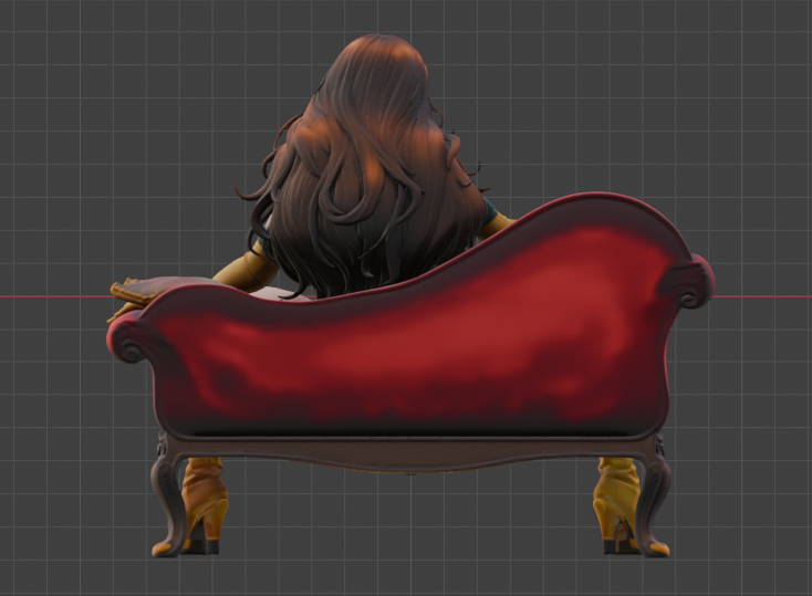 Rogue Sofa Pose Sculpture (75mm to 500mm) - Unassembled/Unpainted/3D Print