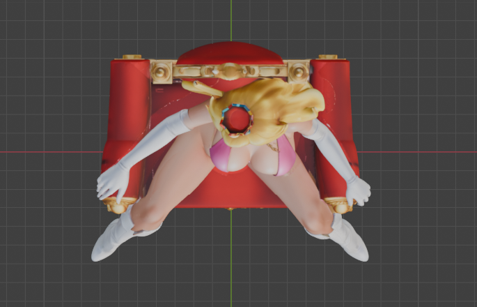 Princess Peach on Throne Sculpture (75mm to 500mm) - Unassembled/Unpainted/3D Print