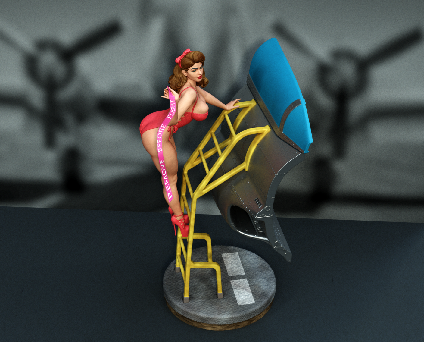 Pin up - T-33 SFW/NSFW Sculpture (75mm to 500mm) - Unassembled/Unpainted/3D Print