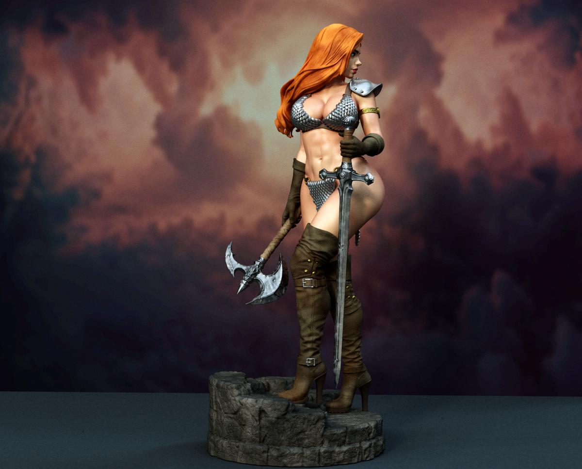 Red Sonja SFW/NSFW Sculpture (75mm to 500mm) - Unassembled/Unpainted/3D Print