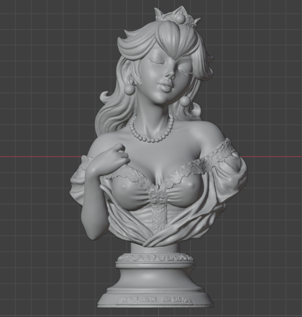 Buste de la Princesse Peach (75 mm à 500 mm) - Non assemblé/Non peint/Impression 3D