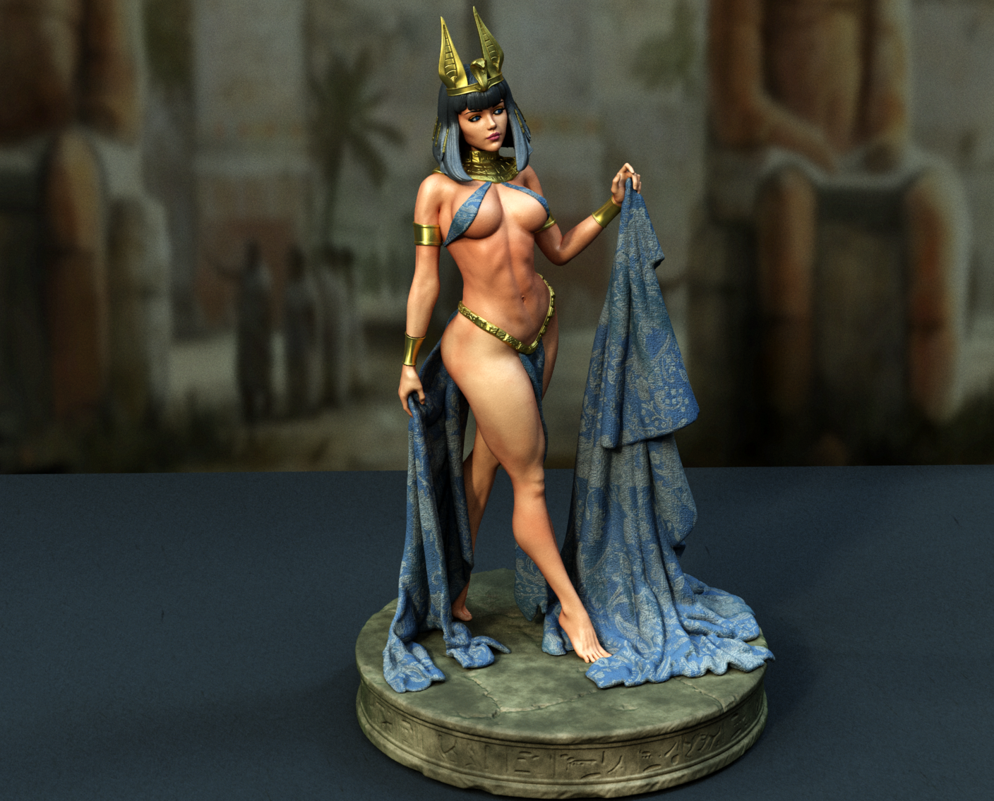Cleopatra SFW/NSFW Sculpture (75mm to 500mm) - Unassembled/Unpainted/3D Print