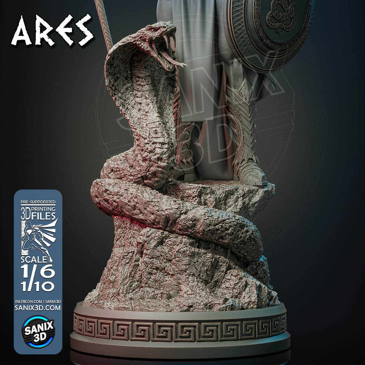 ARES ( God of War ) Sculpture(75mm to 500mm) - Unassembled/Unpainted/3D Print