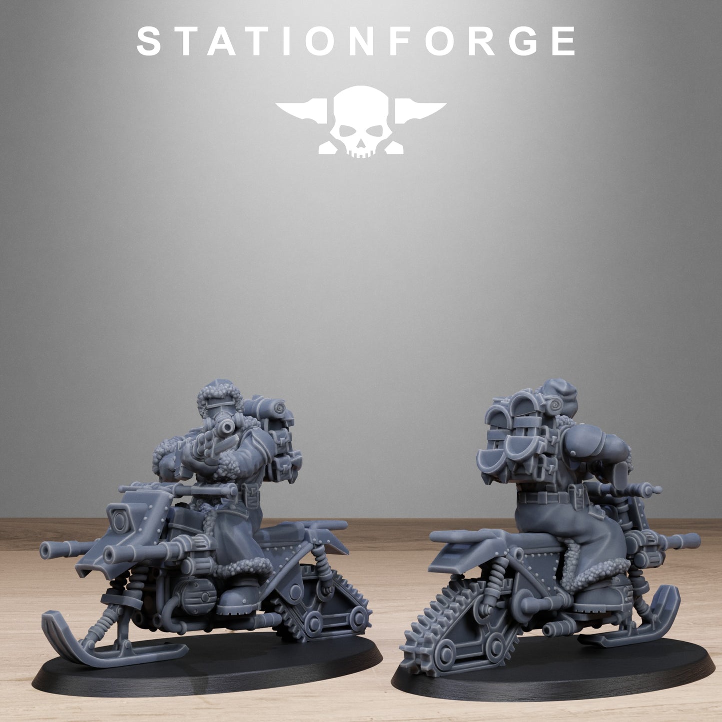 GrimGuard FrostWatch Snowbikers (x10) - by Station Forge - TTRPG - Wargaming - Grimdark