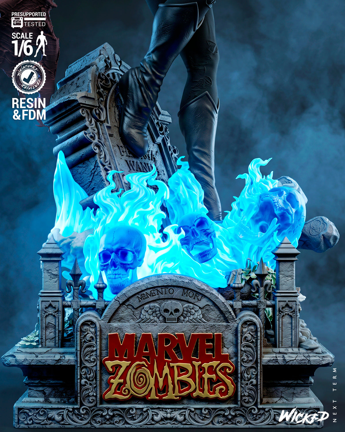 Zombie Scarlet Witch Sculpture (75mm to 500mm) - Unassembled/Unpainted/3D Print