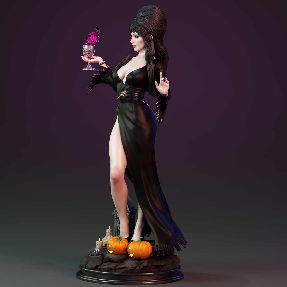 Elvira Mistress of the Dark Sculpture (75mm to 500mm) - Unassembled/Unpainted/3D Print