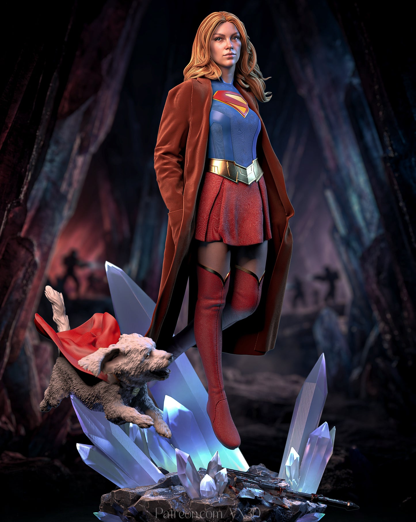 Supergirl SFW/NSFW Sculpture (75mm to 500mm) - Unassembled/Unpainted/3D Print