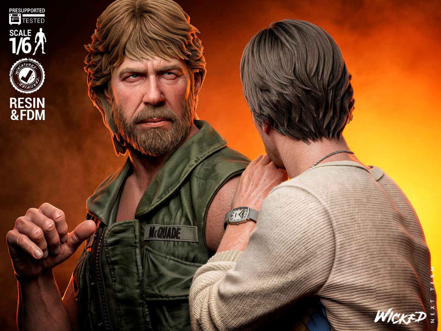 Lone Wolf McQuade Diorama (75mm to 500mm) - Unassembled/Unpainted/3D Print
