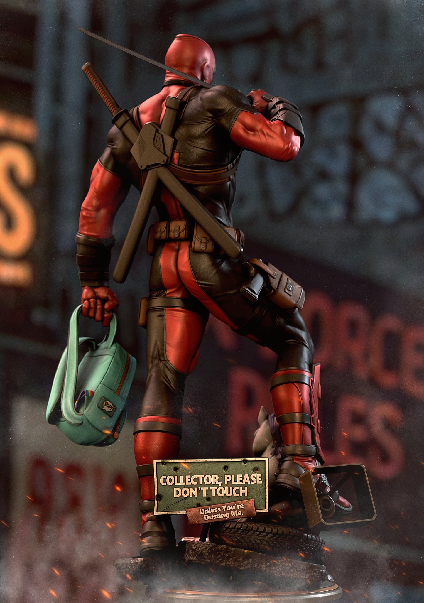 Deadpool Sculpture (75mm to 500mm) - Unassembled/Unpainted/3D Print