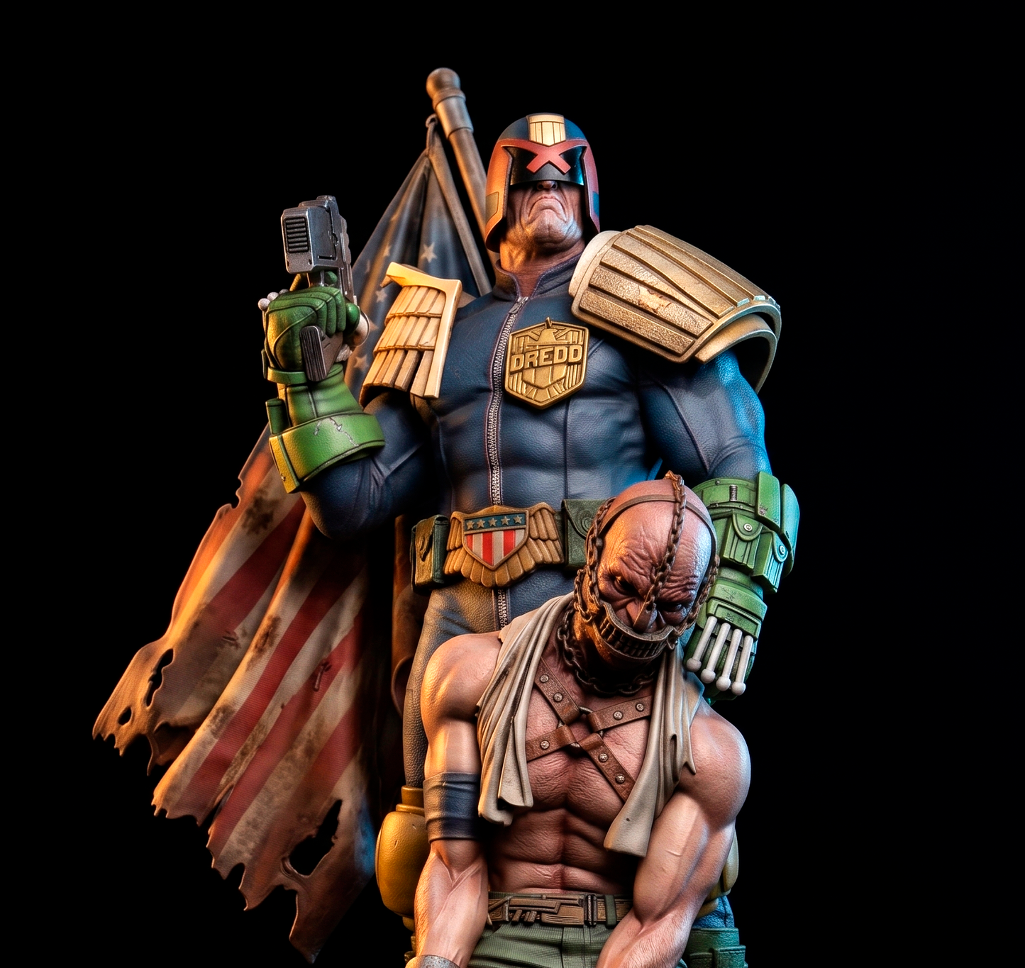 JUDGE DREDD Sculpture (75mm - 500mm) Unassembled - Unpainted - 3D Print
