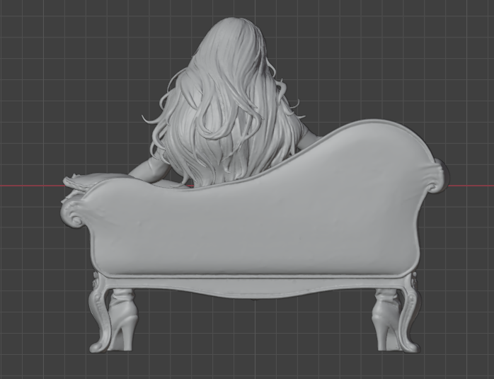 Rogue Sofa Pose Sculpture (75mm to 500mm) - Unassembled/Unpainted/3D Print