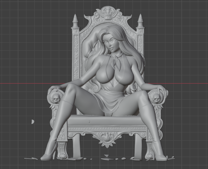 Daphne on Throne Sculpture (75mm to 500mm) - Unassembled/Unpainted/3D Print
