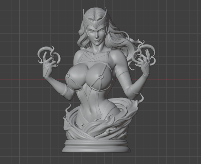 Scarlet Witch Bust(75mm to 500mm) - Unassembled/Unpainted/3D Print