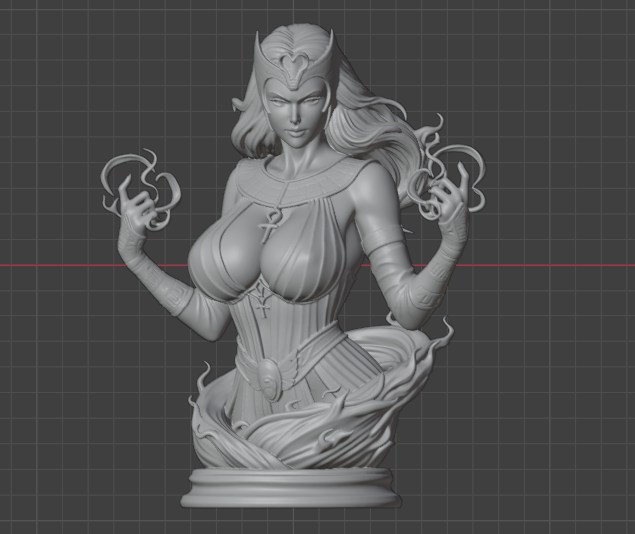 Scarlet Witch Egyptian Goddess Bust(75mm to 500mm) - Unassembled/Unpainted/3D Print