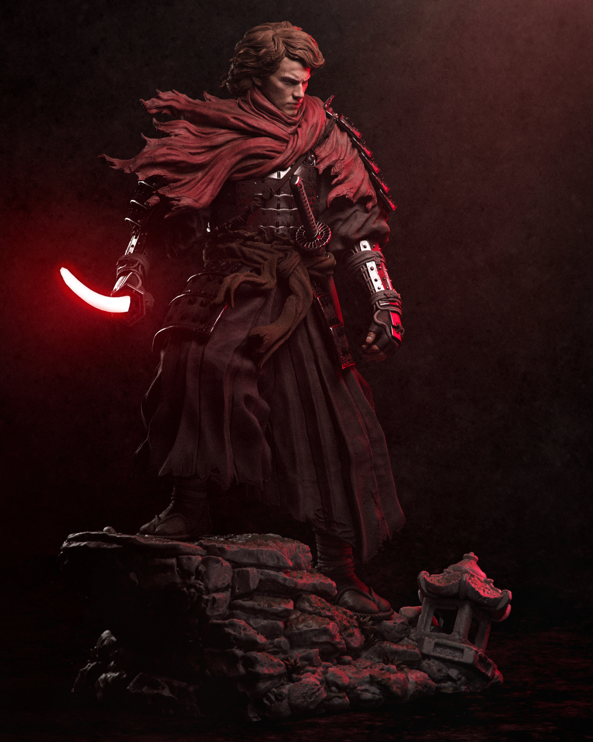Anakin Skywalker Ronin Sculpture (75mm to 500mm) - Unassembled/Unpainted/3D Print