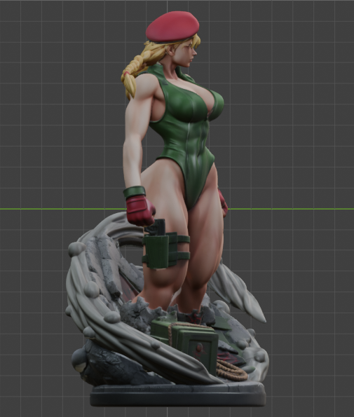 Cammy Battle Queen Bust (75mm to 500mm) - Unassembled/Unpainted/3D Print