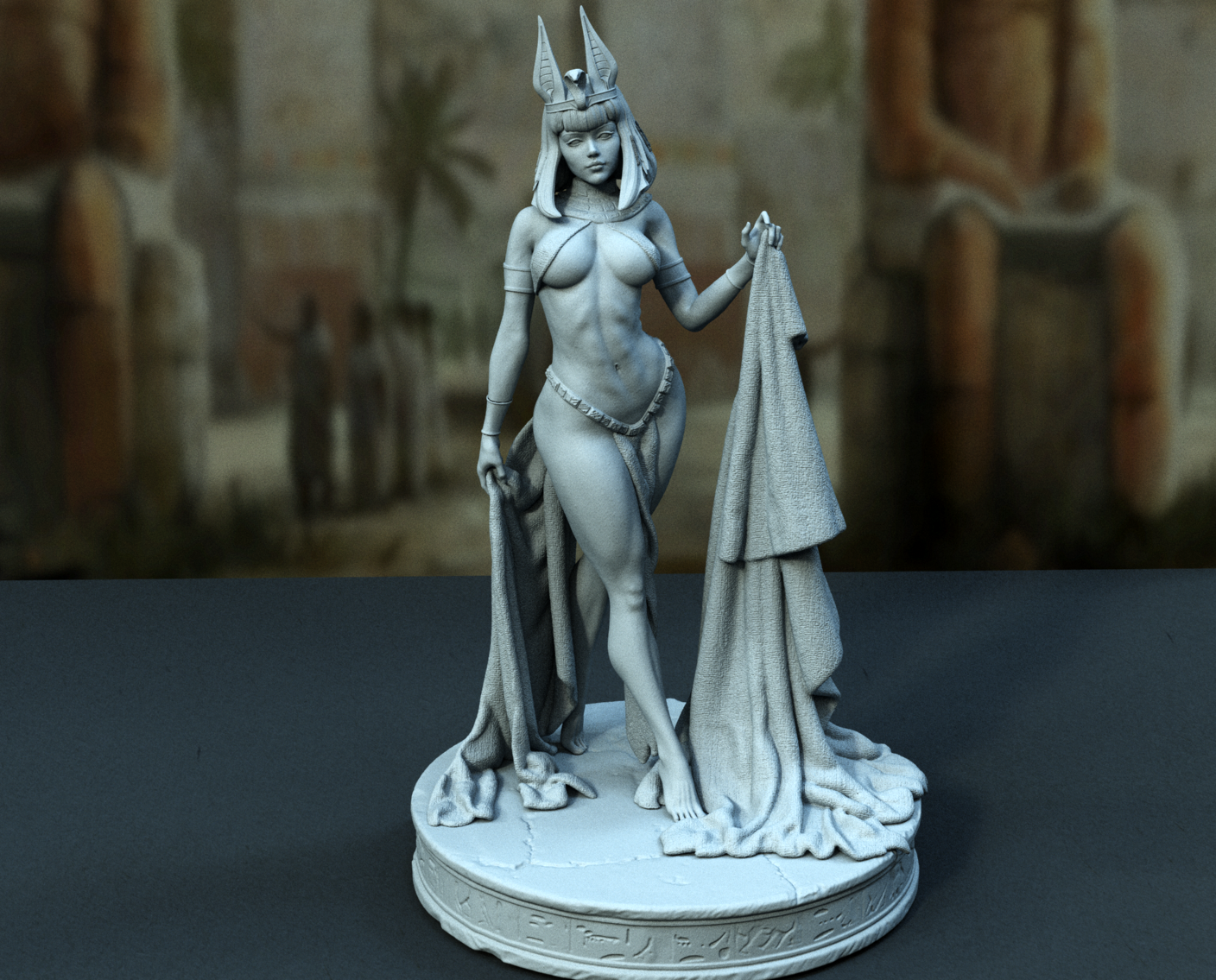 Cleopatra SFW/NSFW Sculpture (75mm to 500mm) - Unassembled/Unpainted/3D Print