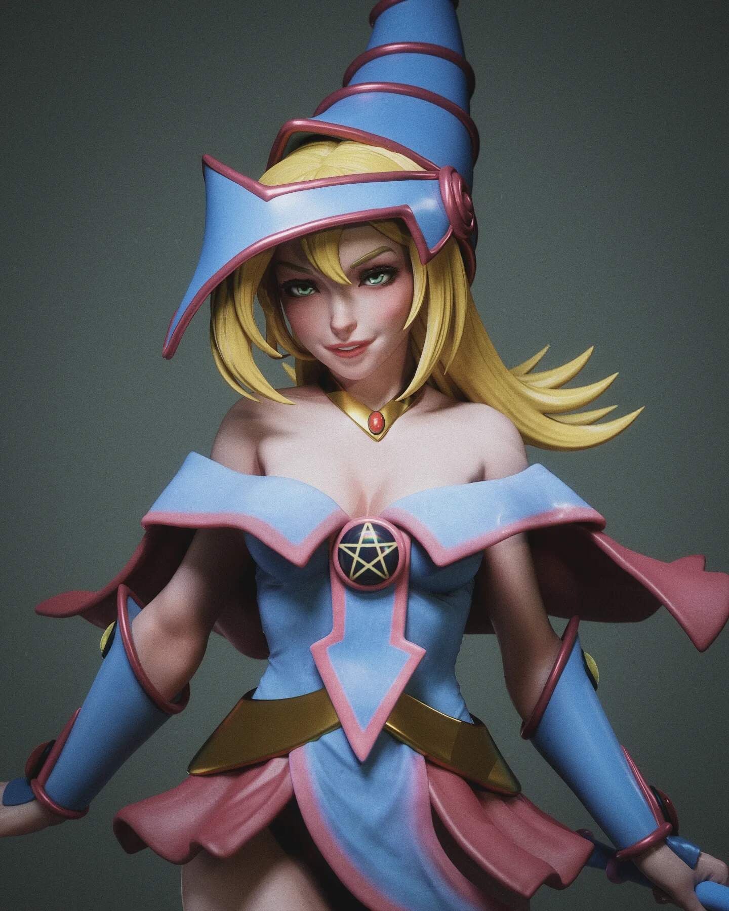 Dark Magician Girl Sculpture (75mm to 500mm) - Unassembled/Unpainted/3D Print