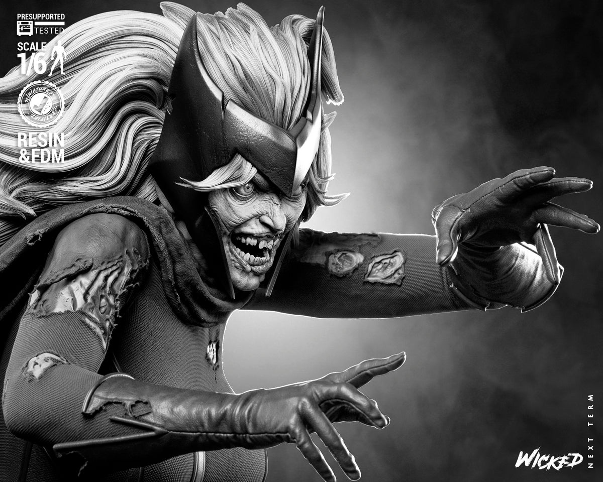 Zombie Scarlet Witch Sculpture (75mm to 500mm) - Unassembled/Unpainted/3D Print