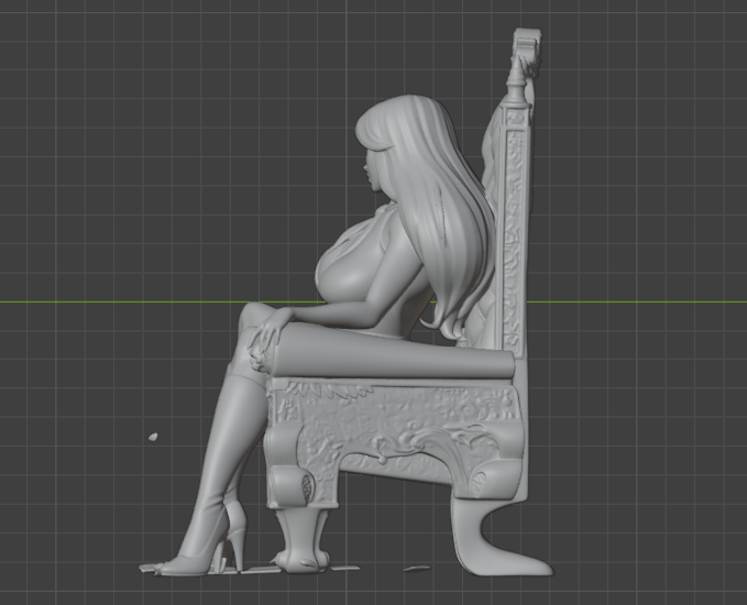 Daphne on Throne Sculpture (75mm to 500mm) - Unassembled/Unpainted/3D Print