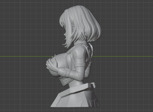 Uraraka Bust(75mm to 500mm) - Unassembled/Unpainted/3D Print