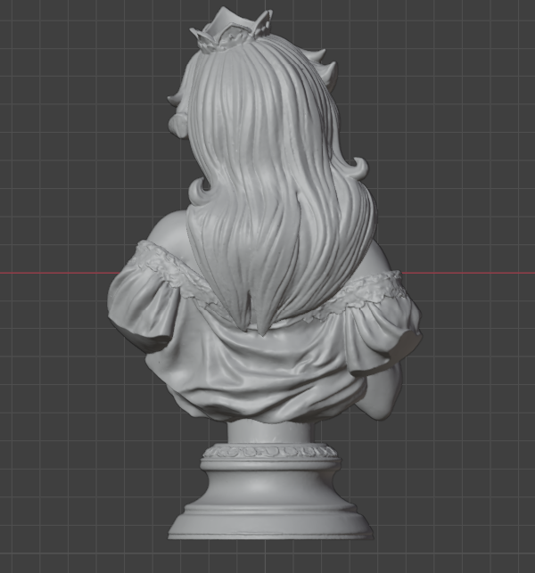 Buste de la Princesse Peach (75 mm à 500 mm) - Non assemblé/Non peint/Impression 3D