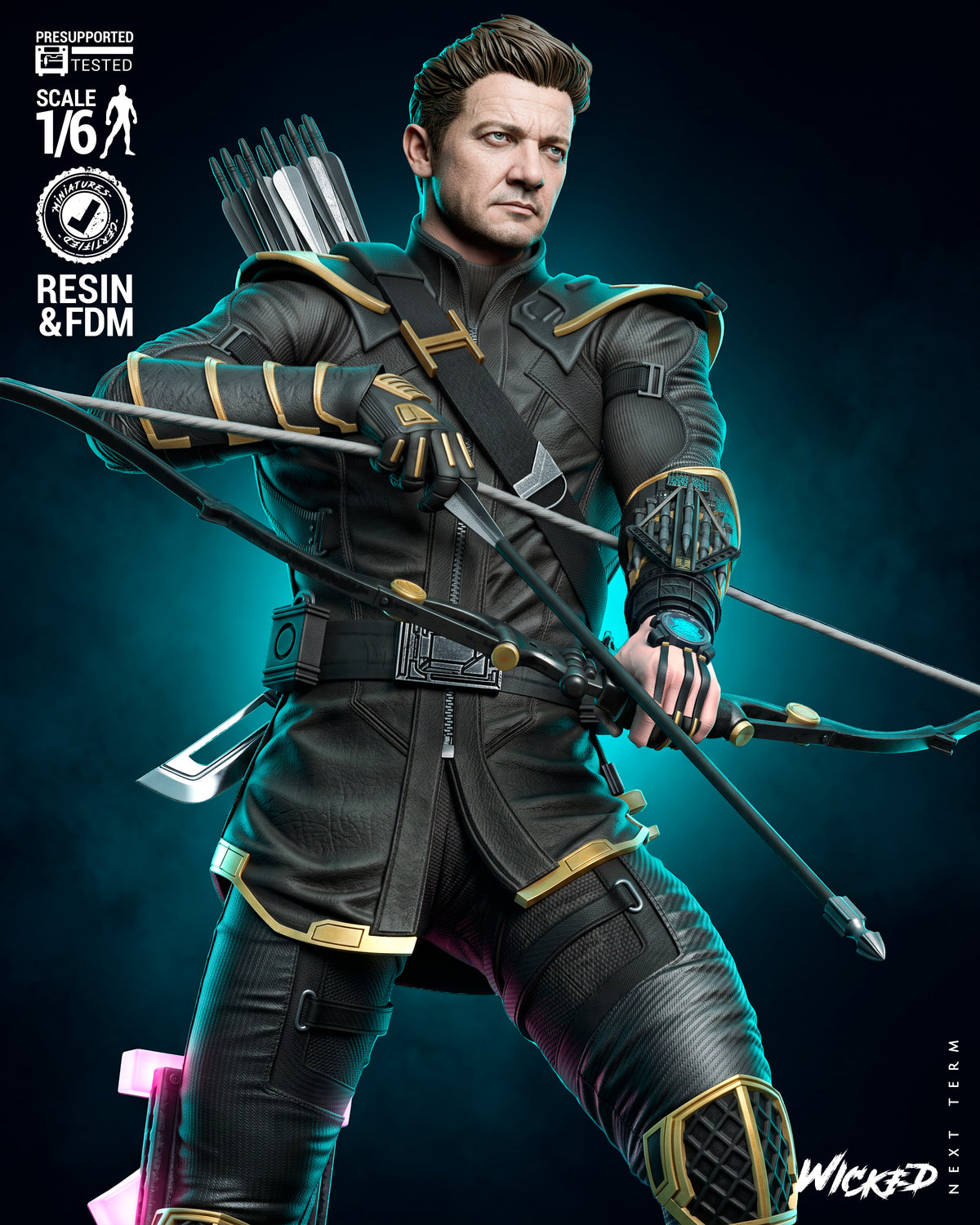 Clint Barton as Ronin Sculpture (75mm to 500mm) - Unassembled/Unpainted/3D Print