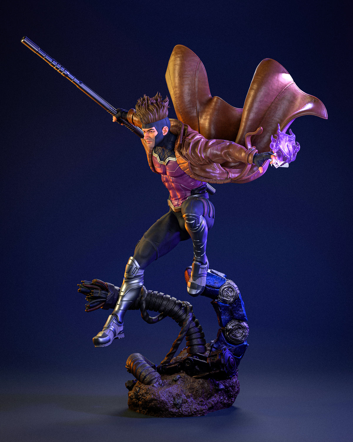 Gambit Sculpture (75mm to 500mm) - Unassembled/Unpainted/3D Print