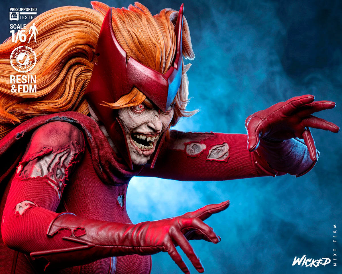 Zombie Scarlet Witch Sculpture (75mm to 500mm) - Unassembled/Unpainted/3D Print