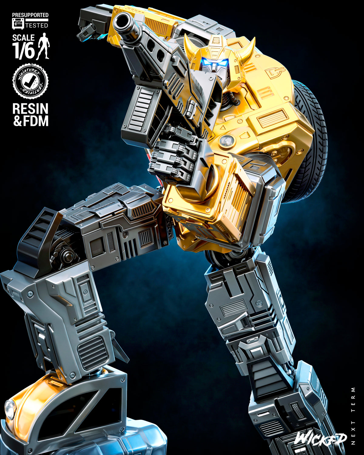 Bumblebee Sculpture (75mm to 500mm) - Unassembled/Unpainted/3D Print