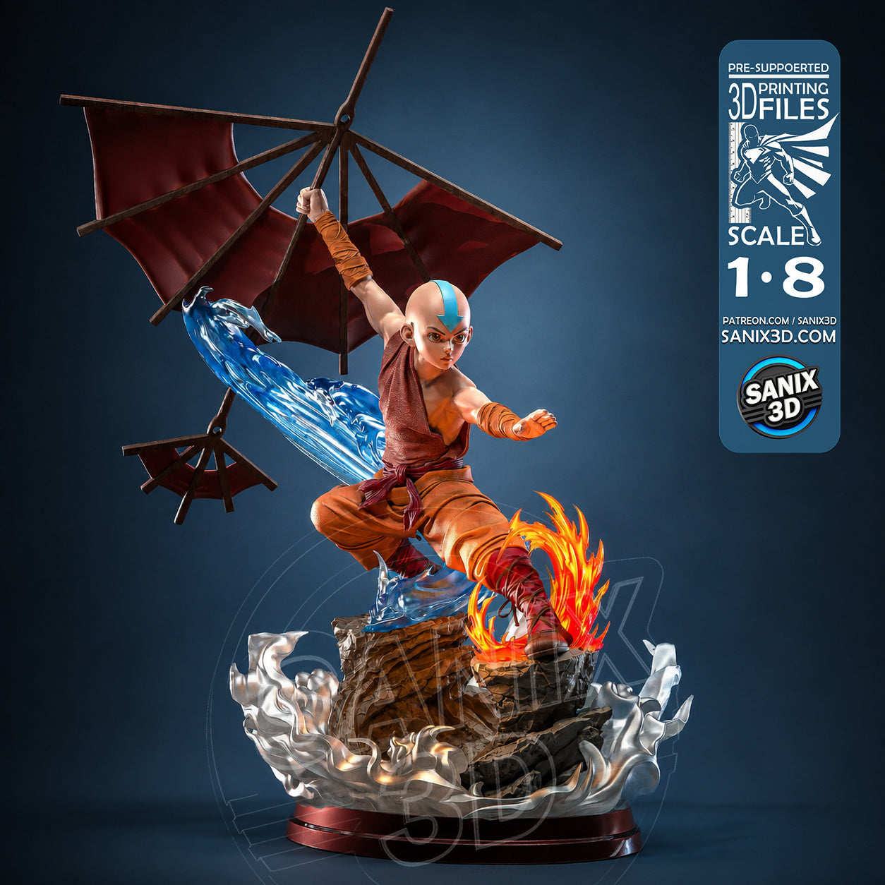 Avatar the Last Airbender Sculpture (75mm to 500mm) - Unassembled/Unpainted/3D Print