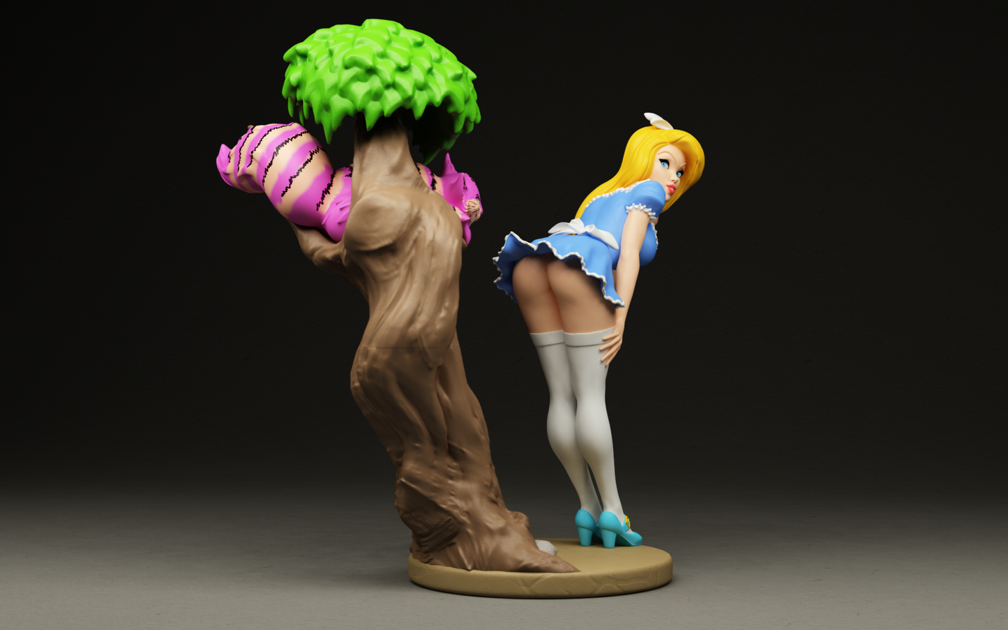 Alice in Wonderland Sculpture (75mm to 500mm) - Unassembled/Unpainted/3D Print