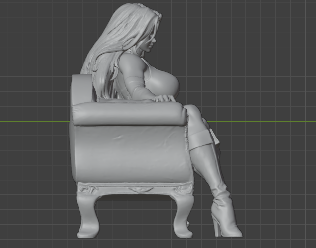 Rogue Sofa Pose Sculpture (75mm to 500mm) - Unassembled/Unpainted/3D Print