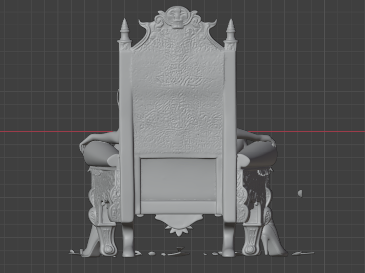 Daphne on Throne Sculpture (75mm to 500mm) - Unassembled/Unpainted/3D Print