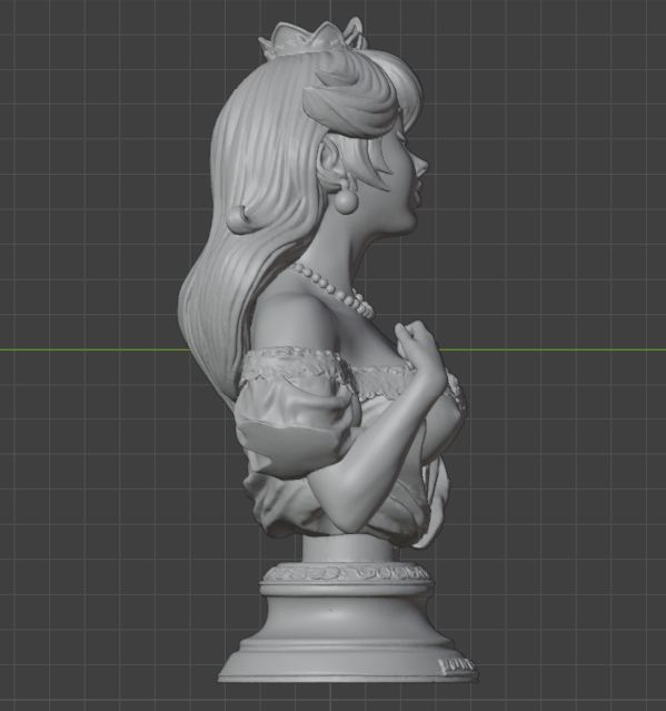 Buste de la Princesse Peach (75 mm à 500 mm) - Non assemblé/Non peint/Impression 3D
